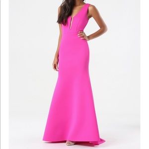 Bebe XS Deep V mermaid gown (scuba material)